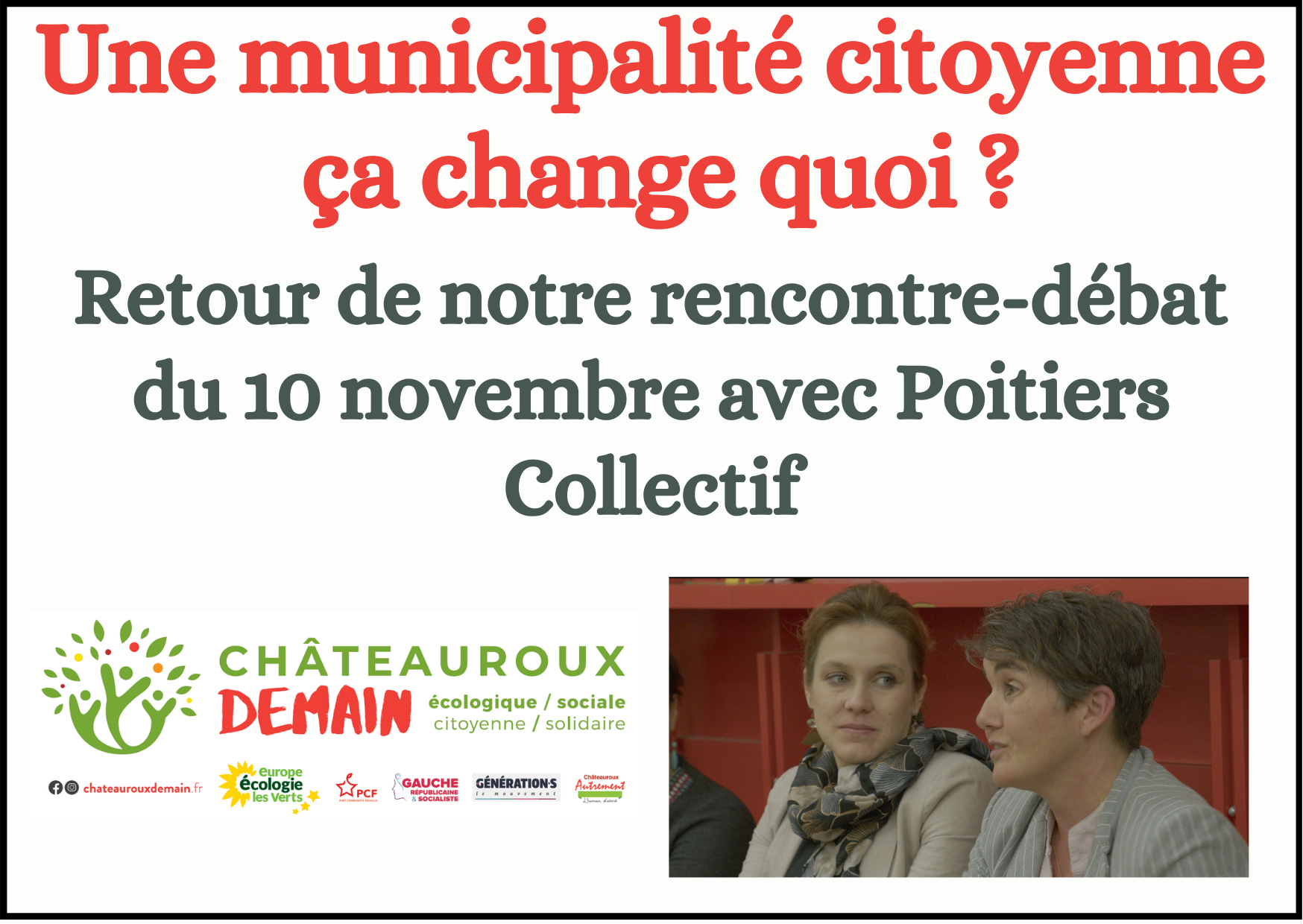 Retour De Notre Rencontre Avec Poiters Collectif Chateauroux Demain