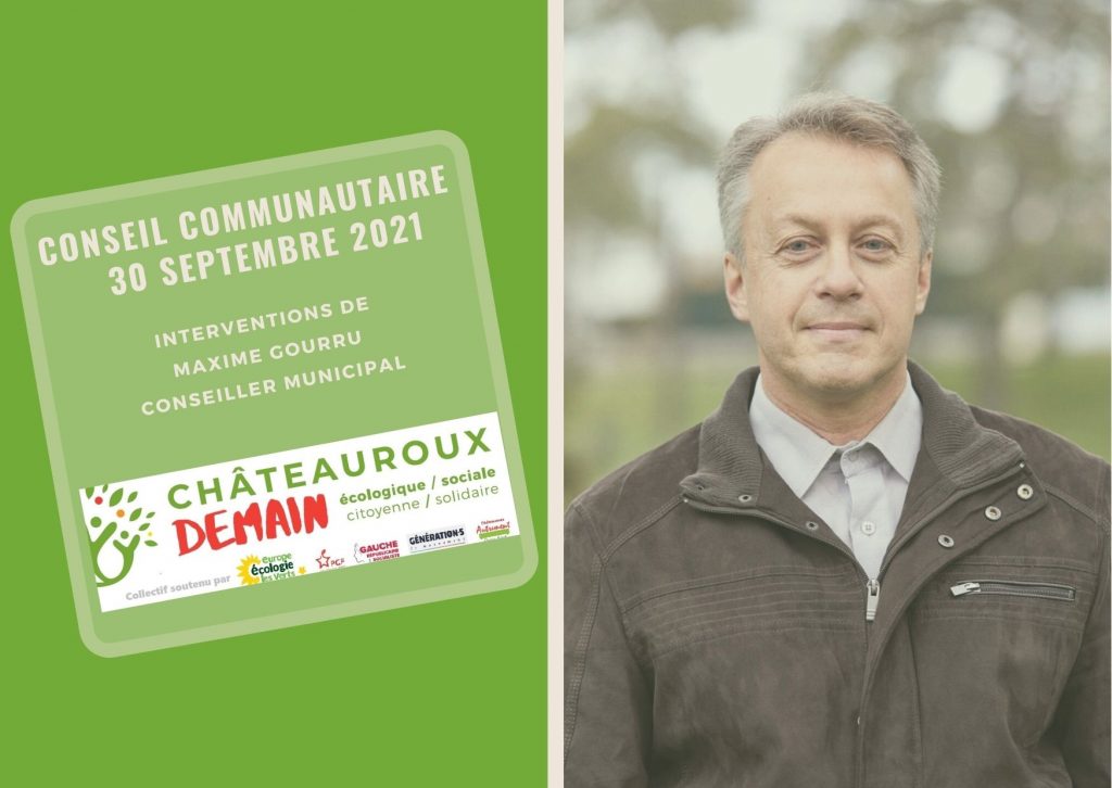 Lire la suite à propos de l’article Intervention de Maxime Gourru au conseil communautaire du 30 septembre 2021