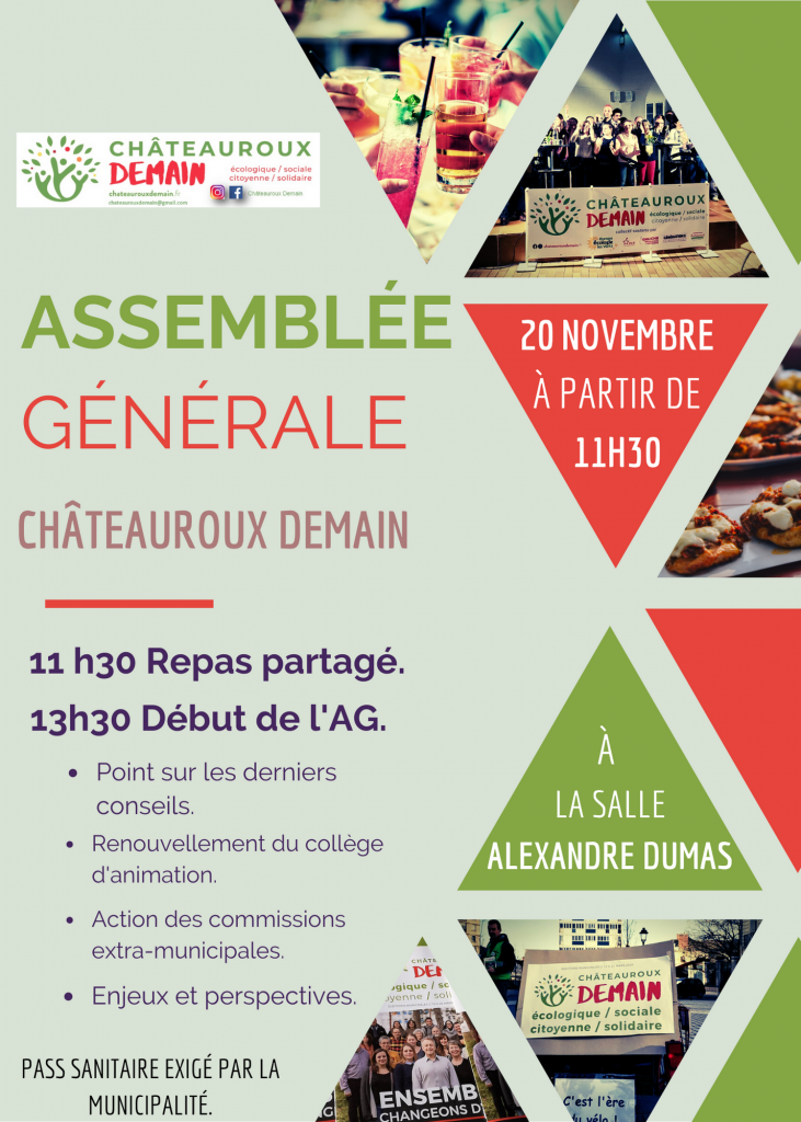 Lire la suite à propos de l’article Assemblée générale de Châteauroux Demain – 20 novembre 2021