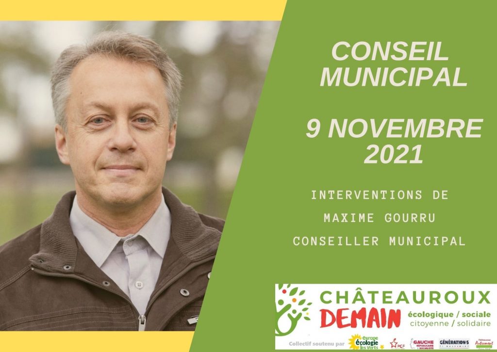 Read more about the article Interventions de Maxime Gourru au conseil municipal du 9 novembre 2021