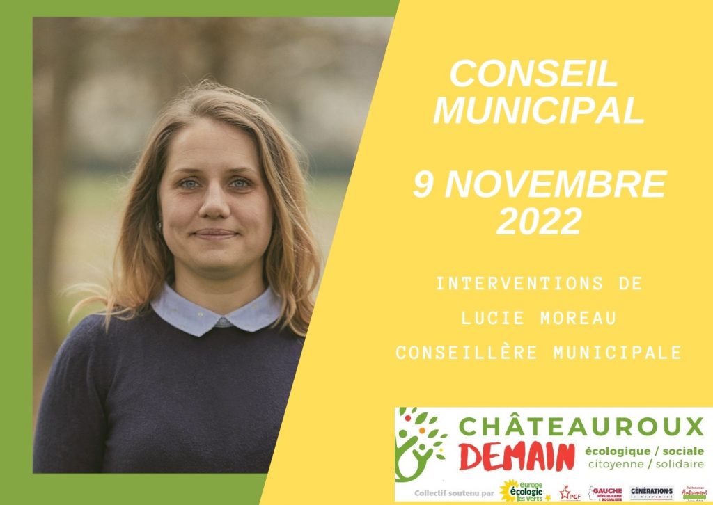 Interventions de Lucie Moreau au conseil municipal du 9 Novembre 2021 1