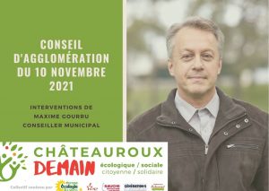 Read more about the article Interventions de Maxime Gourru au conseil d’agglomération du 10 novembre 2021
