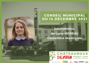 Read more about the article Interventions de Lucie Moreau au conseil municipal du 14 décembre 2021