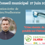 Question écrite de Matthieu Prudhomme au conseil municipal du 27/06 2022 –