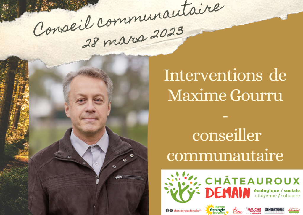 Lire la suite à propos de l’article Interventions de Maxime Gourru au conseil communautaire du 28 mars 2023