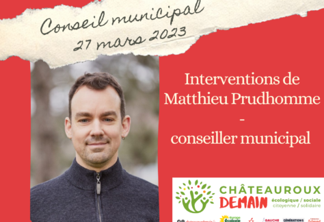 Interventions de Matthieu Prudhomme au Conseil Municipal du 27 mars 2023 1