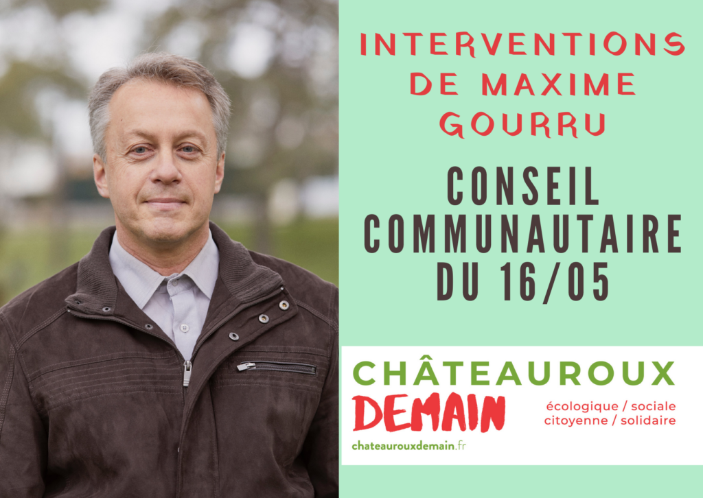 Interventions de Maxime Gourru au conseil communautaire du 16 mai 2023 1