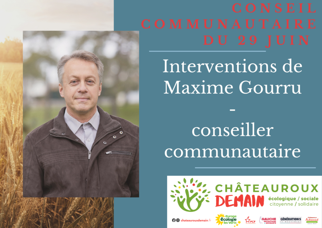 Lire la suite à propos de l’article Interventions de Maxime Gourru au conseil communautaire du 29 juin 2023