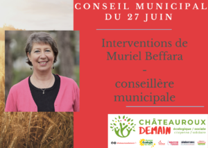 Lire la suite à propos de l’article Interventions de Muriel Beffara au Conseil Municipal du 27 juin 2023