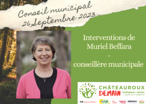 Lire la suite à propos de l’article Interventions de Muriel Beffara au Conseil Municipal du 26 septembre 2023