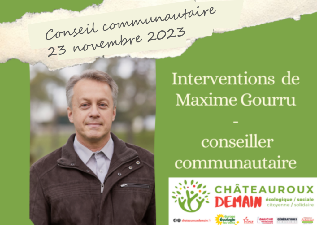 Interventions de Maxime Gourru au conseil communautaire du 23 novembre 2023 1