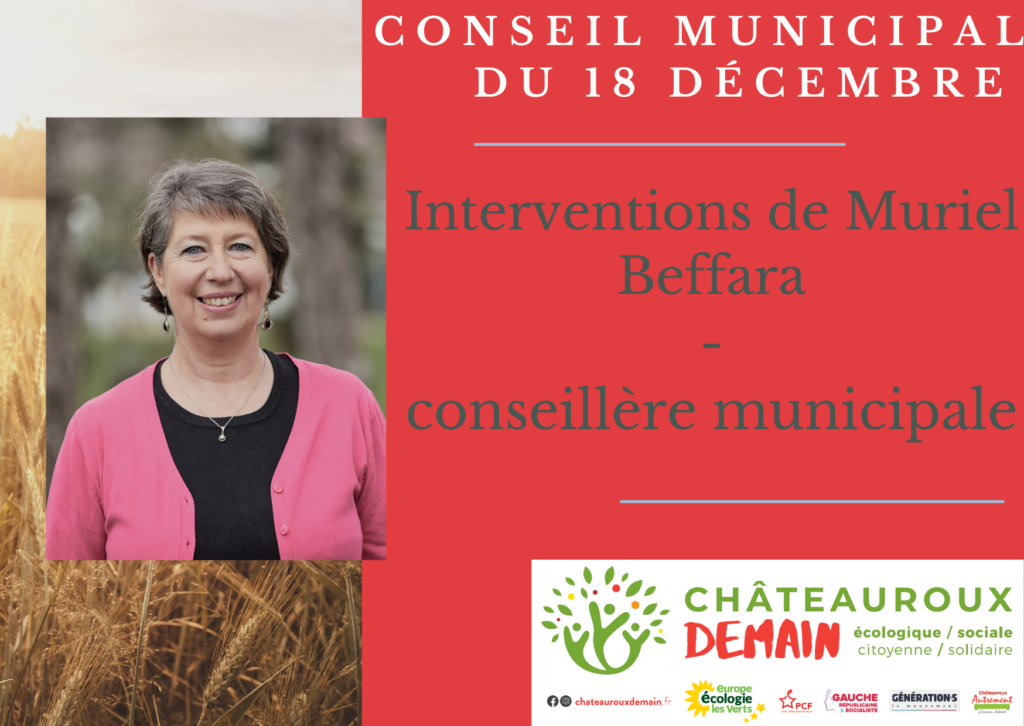 Lire la suite à propos de l’article Interventions de Muriel Beffara au Conseil Municipal du 18 décembre 2023