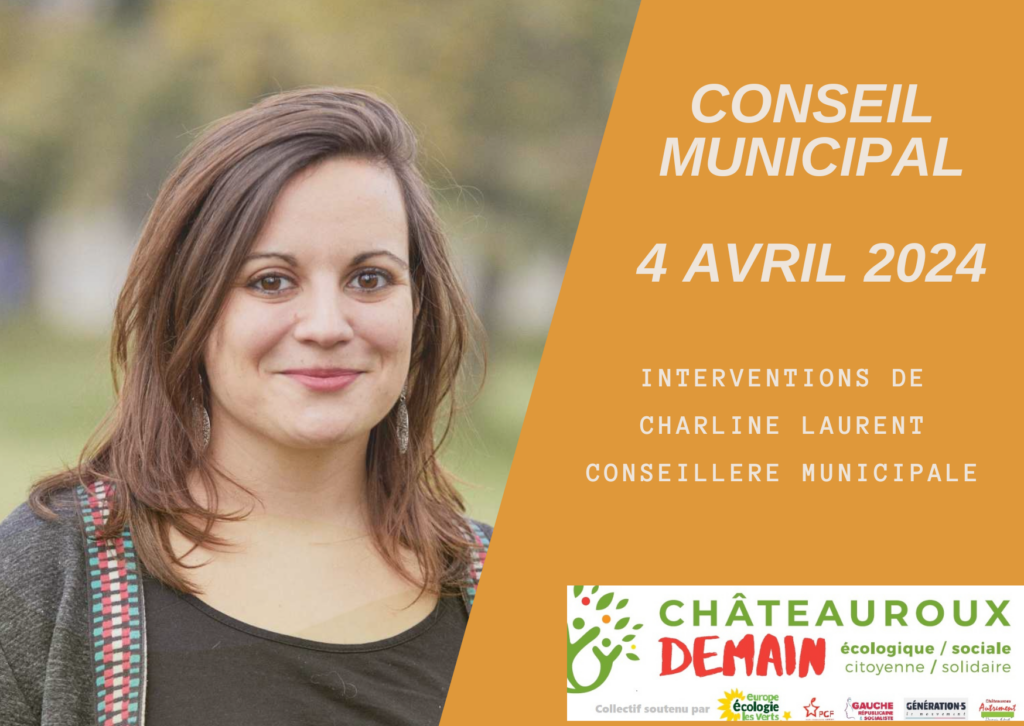 Interventions de Charline Laurent au conseil municipal du 4 avril 2024 1