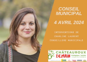 Lire la suite à propos de l’article Interventions de Charline Laurent au conseil municipal du 4 avril 2024