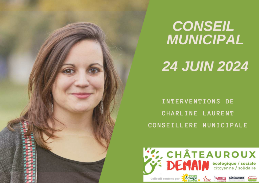 Interventions de Charline Laurent au conseil municipal du 24 juin 2024 1