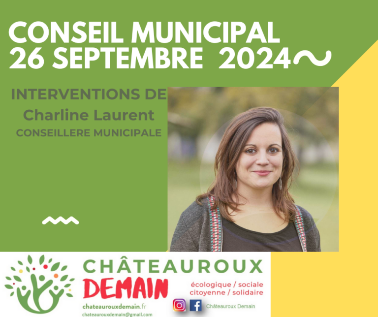 Interventions de Charline Laurent au conseil municipal du 26 septembre 2024 1