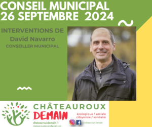 Lire la suite à propos de l’article Interventions de David Navarro au conseil municipal du 26 septembre 2024