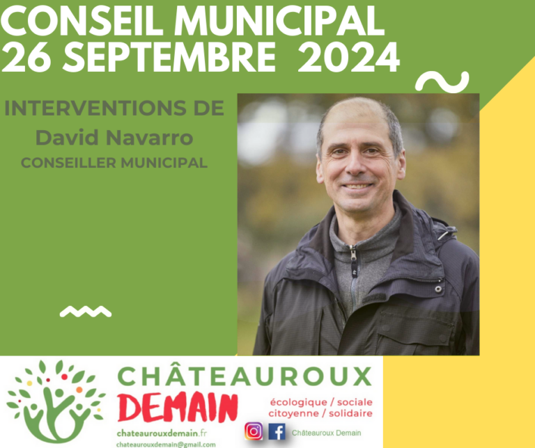 Interventions de David Navarro au conseil municipal du 26 septembre 2024 1