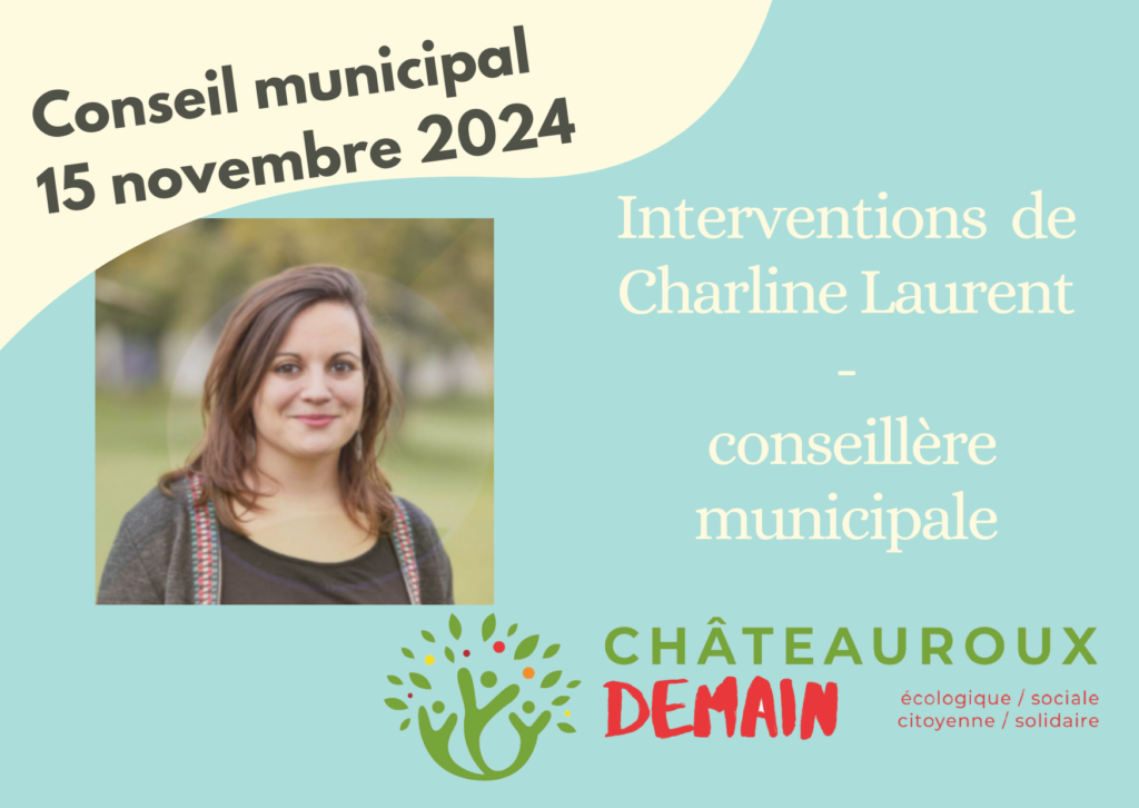 Lire la suite à propos de l’article Interventions de Charline Laurent au conseil municipal du 15 novembre 2024