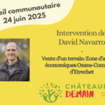 Intervention de David Navarro au CC du 24 juin 2025 sur la vente d’un terrain-Zone d’activités économiques Ozans-Commune d’Etrechet