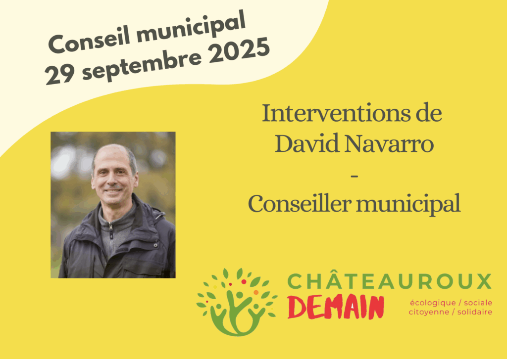Lire la suite à propos de l’article Interventions de David Navarro au conseil municipal du 29 septembre 2025