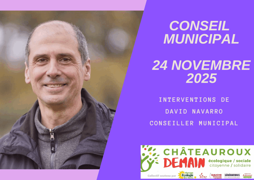 Lire la suite à propos de l’article Interventions de David Navarro au conseil municipal du 24 novembre 2025