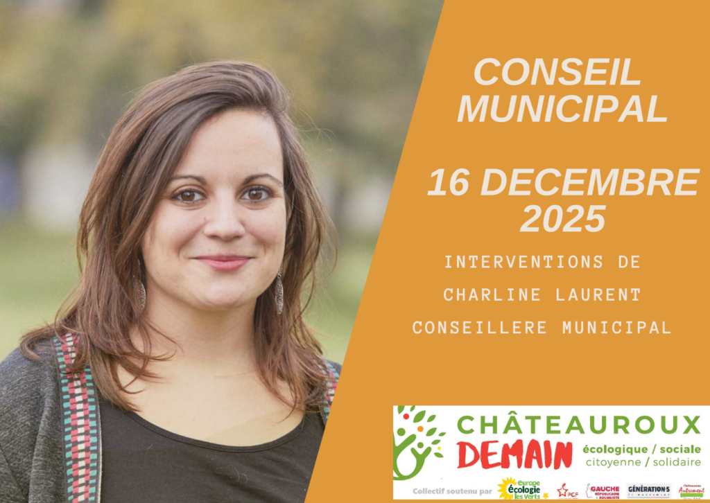 Lire la suite à propos de l’article Interventions de Charline Laurent au conseil municipal du 15 décembre 2025
